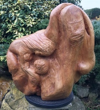 Transition wood carving (mother and toddler side)